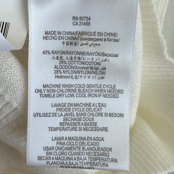 NWT BCBGMAXAZRIA Persa Shawl Collar Tunic Sweater Dress in Gardenia, Size XS - Picture 8 of 8